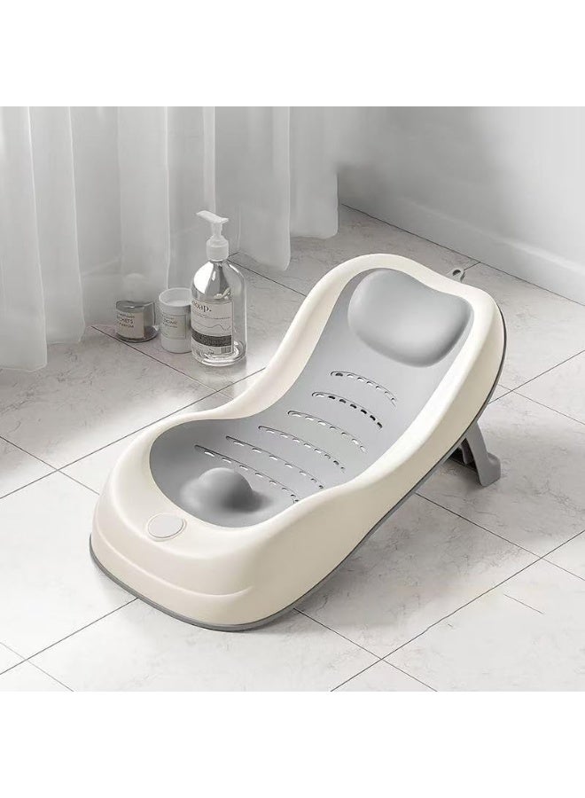 Baby Bath Support, Foldable Infant Bathtub for Newborn Babies 0-6 Months, Soft Sink Baby Bath Tub (Grey) - Image 1